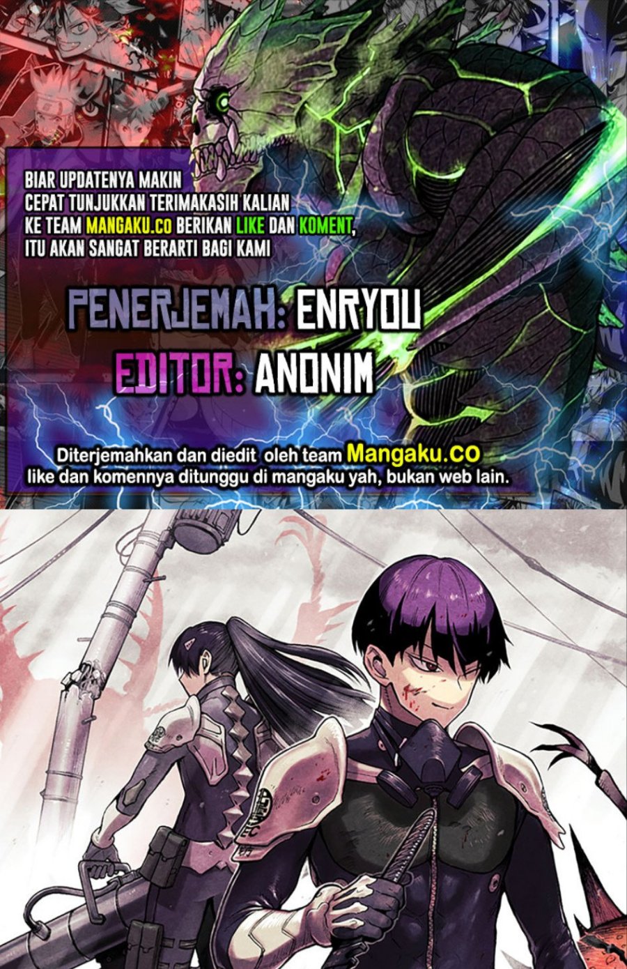 Halaman 1 dari Kaijuu 8-gou: side B Chapter 4.1