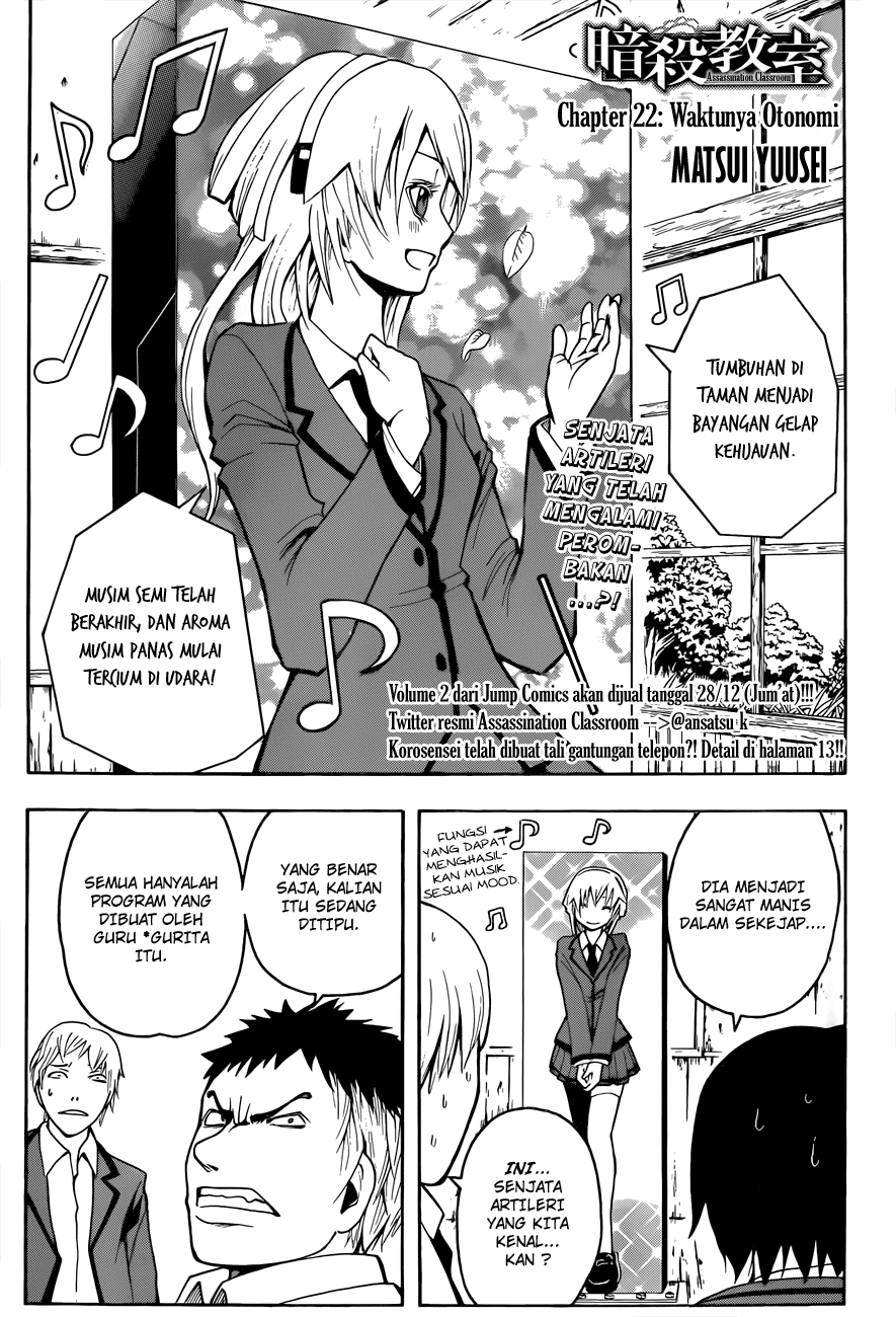 Halaman 2 dari Ansatsu Kyoushitsu Chapter 22
