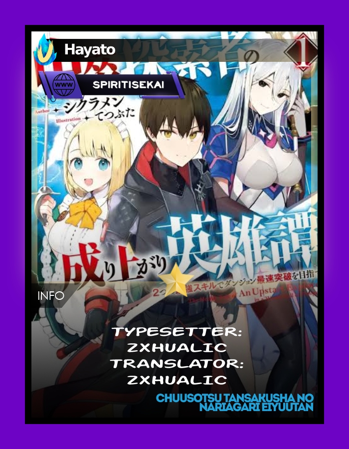 Halaman 1 dari Chuusotsu Tansakusha no Nariagari Eiyuutan Chapter 2.1