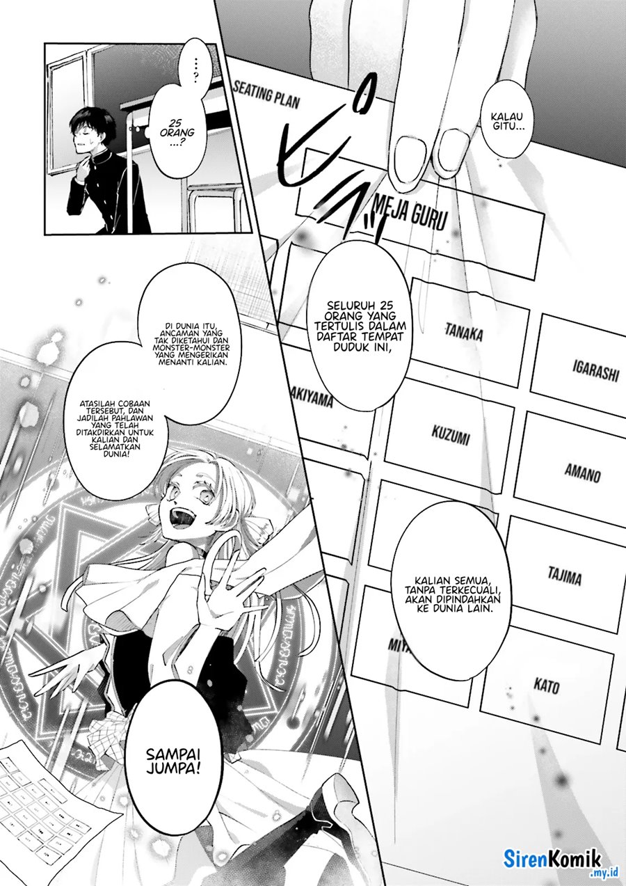 Halaman 20 dari Classmate wa Isekai de Yuusha ni Natta kedo, Ore dake Gendai Nihon ni Okizari ni Narimashita Chapter 1