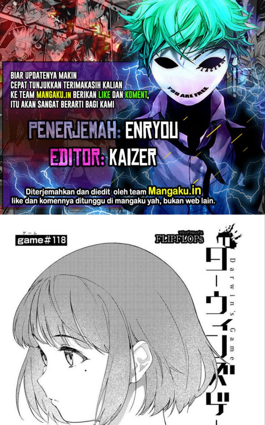 Halaman 1 dari Darwins Game Chapter 113
