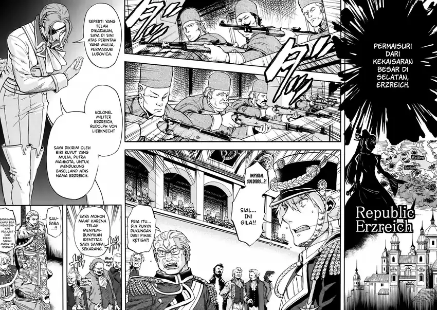 Halaman 22 dari Gunka no Baltzar Chapter 12