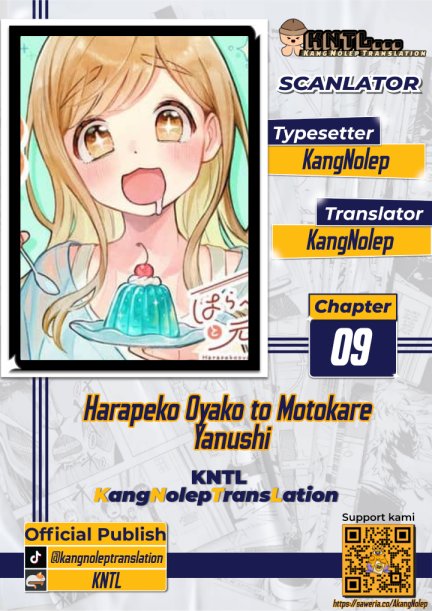 Halaman 1 dari Harapeko Oyako to Motokare Yanushi Chapter 9