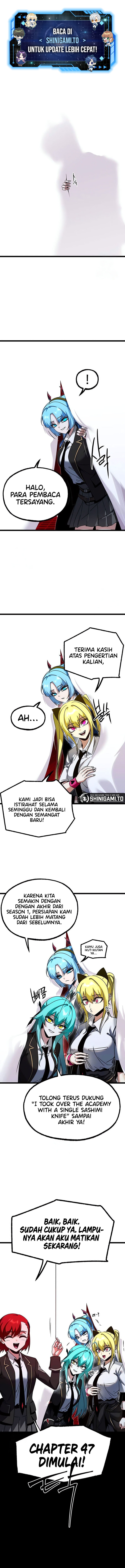 Halaman 1 dari I Took over The Academy With a Single Sashimi Knife Chapter 47