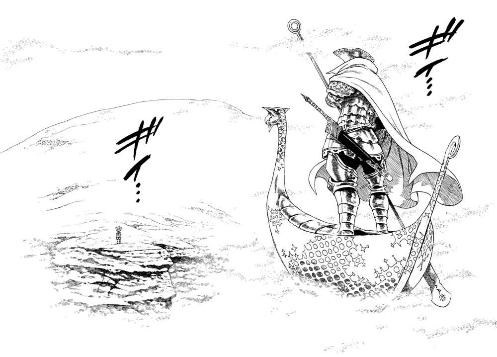 Halaman 34 dari Mokushiroku no Yonkishi Chapter 1