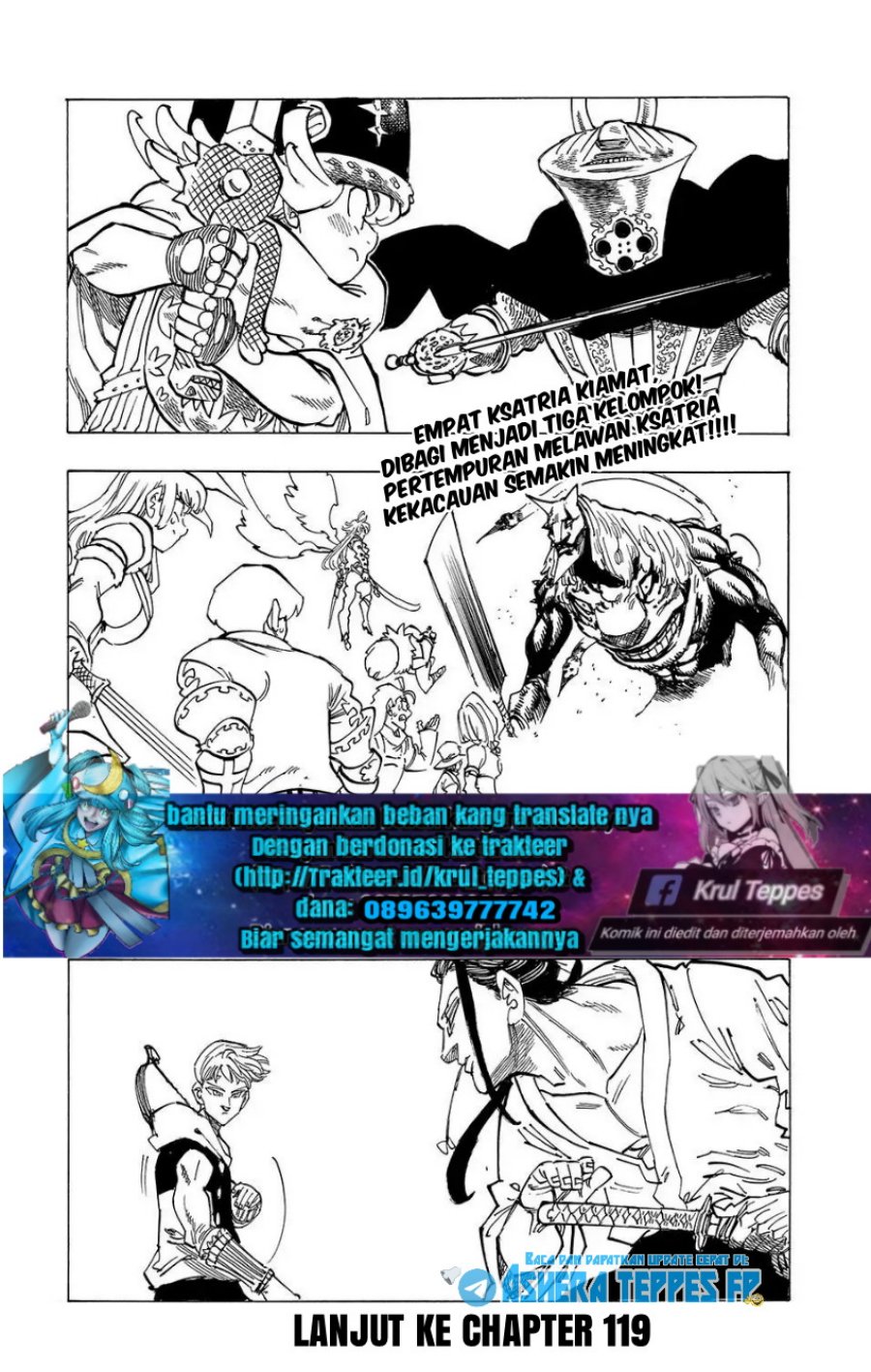 Halaman 21 dari Mokushiroku no Yonkishi Chapter 119
