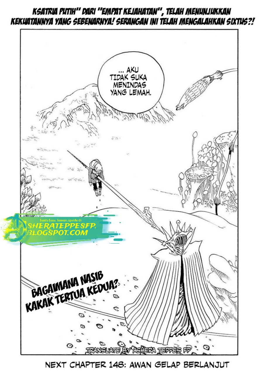 Halaman 23 dari Mokushiroku no Yonkishi Chapter 147