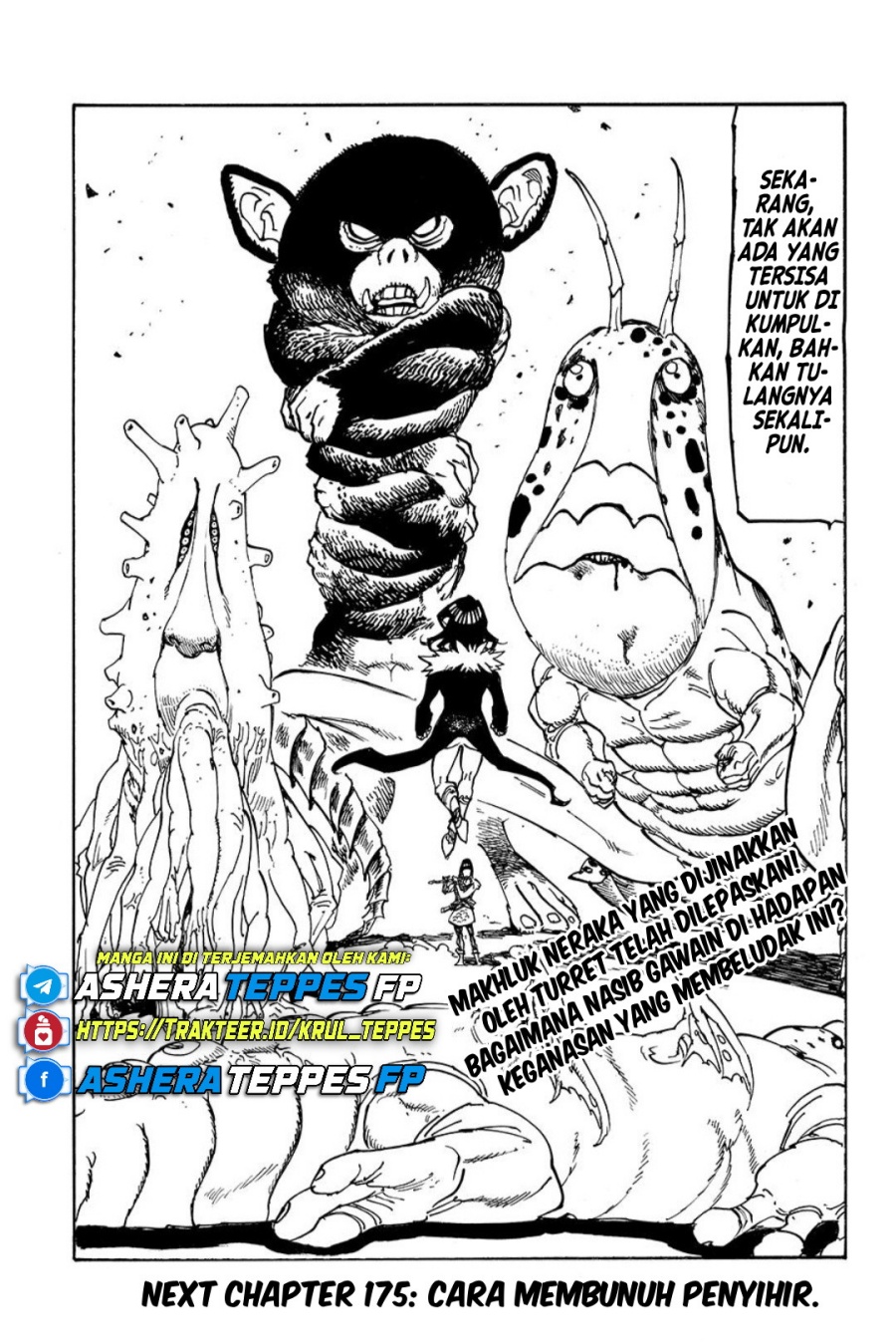 Halaman 21 dari Mokushiroku no Yonkishi Chapter 174