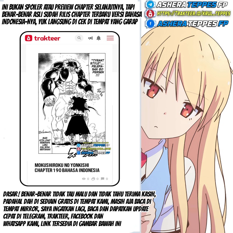 Halaman 23 dari Mokushiroku no Yonkishi Chapter 185