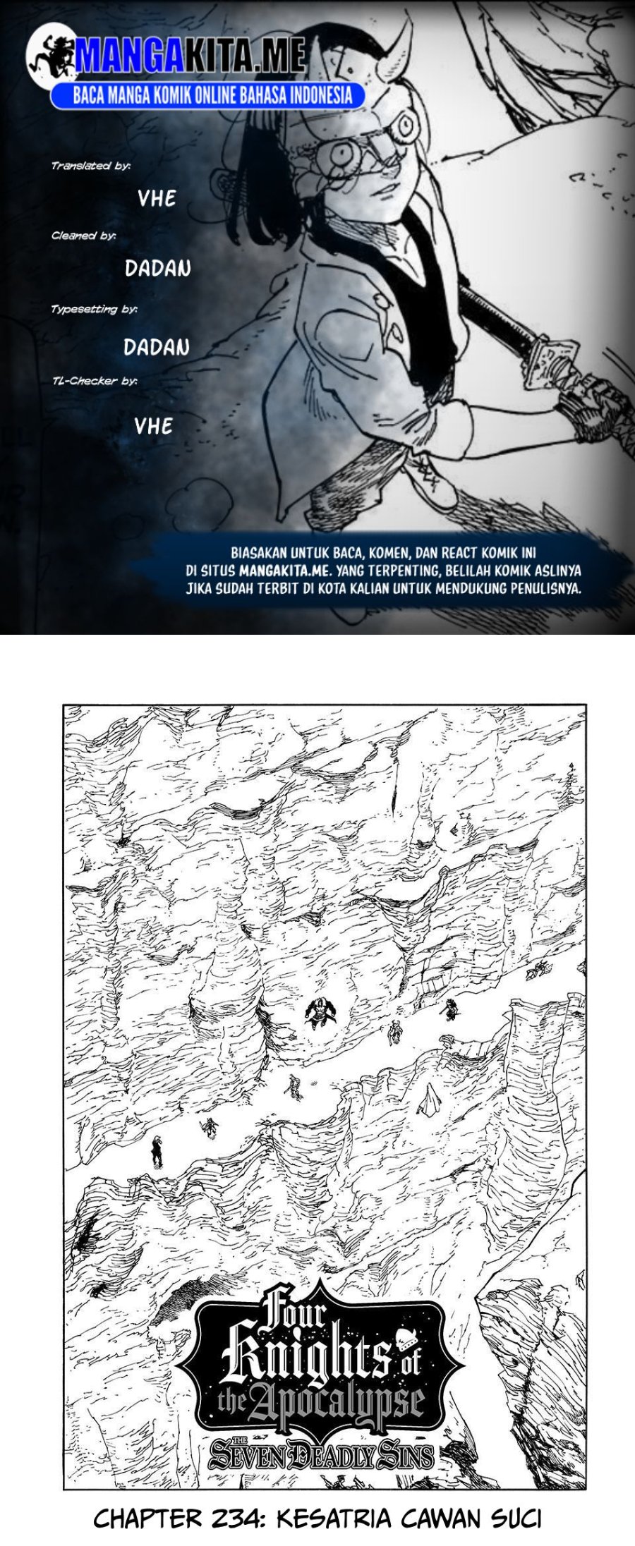 Halaman 1 dari Mokushiroku no Yonkishi Chapter 234