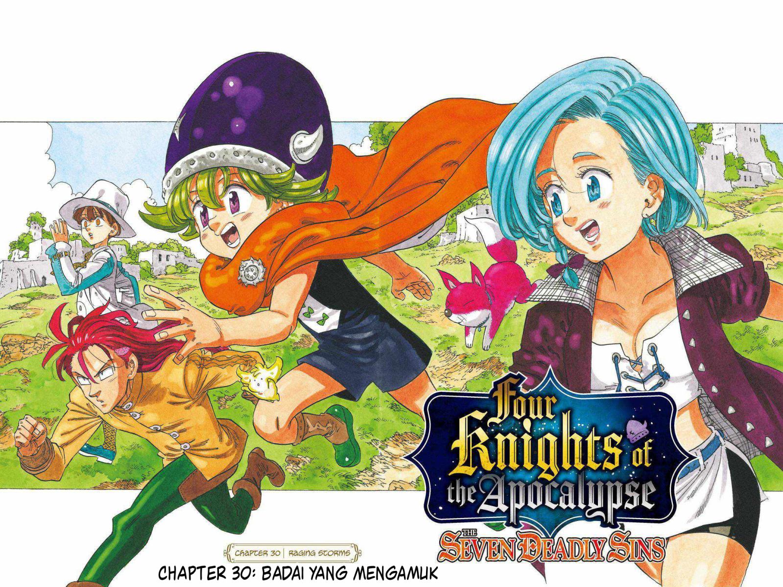 Halaman 1 dari Mokushiroku no Yonkishi Chapter 30