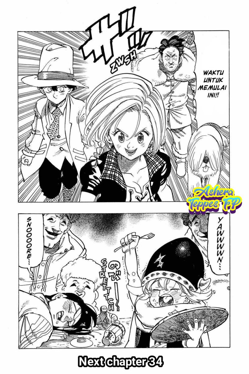 Halaman 21 dari Mokushiroku no Yonkishi Chapter 33