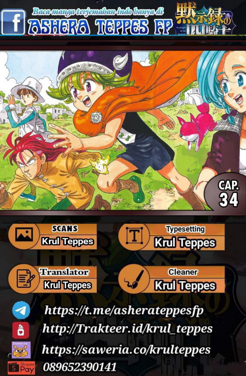 Halaman 1 dari Mokushiroku no Yonkishi Chapter 34