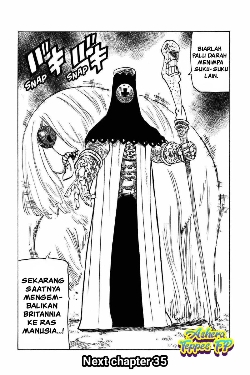 Halaman 20 dari Mokushiroku no Yonkishi Chapter 34