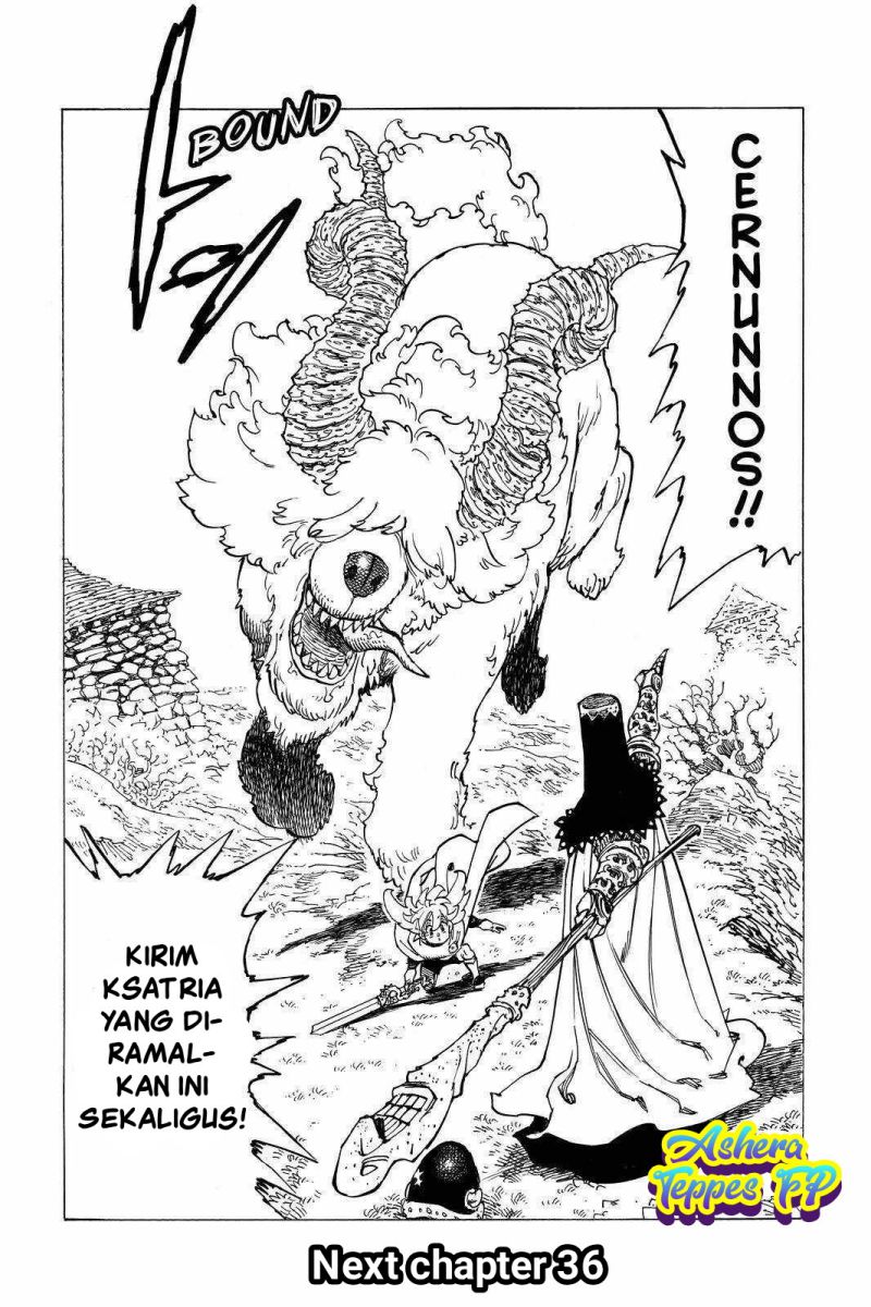 Halaman 21 dari Mokushiroku no Yonkishi Chapter 35