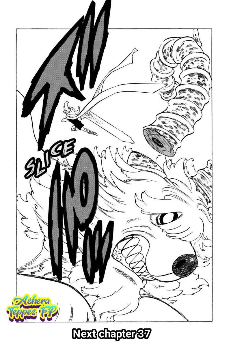 Halaman 21 dari Mokushiroku no Yonkishi Chapter 36