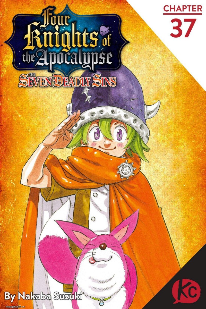 Halaman 1 dari Mokushiroku no Yonkishi Chapter 37