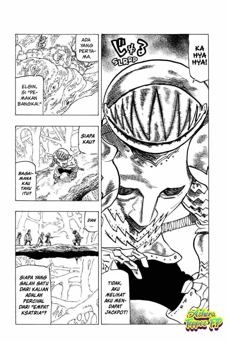 Halaman 15 dari Mokushiroku no Yonkishi Chapter 42