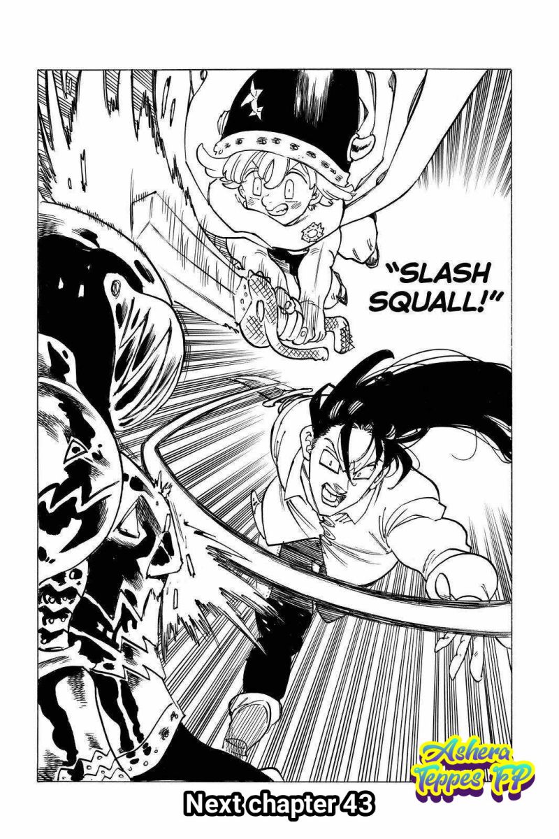 Halaman 21 dari Mokushiroku no Yonkishi Chapter 42