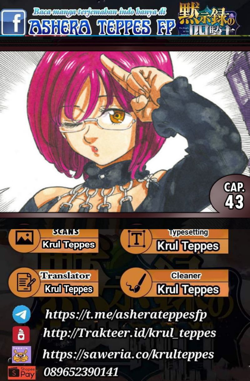 Halaman 1 dari Mokushiroku no Yonkishi Chapter 43