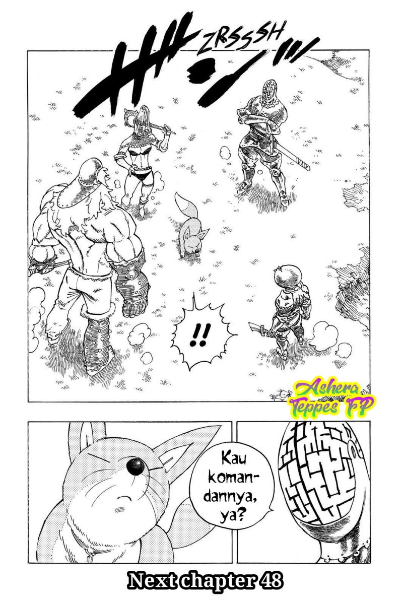 Halaman 21 dari Mokushiroku no Yonkishi Chapter 47