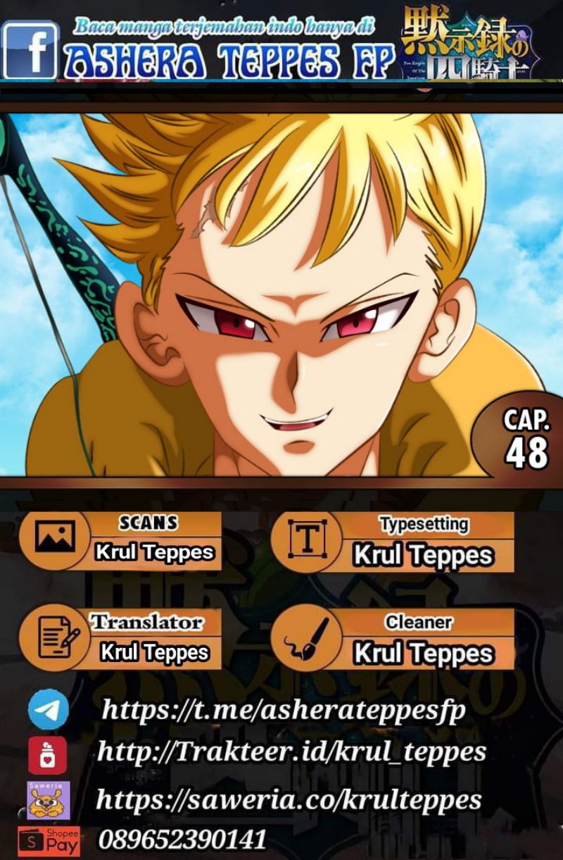 Halaman 1 dari Mokushiroku no Yonkishi Chapter 48