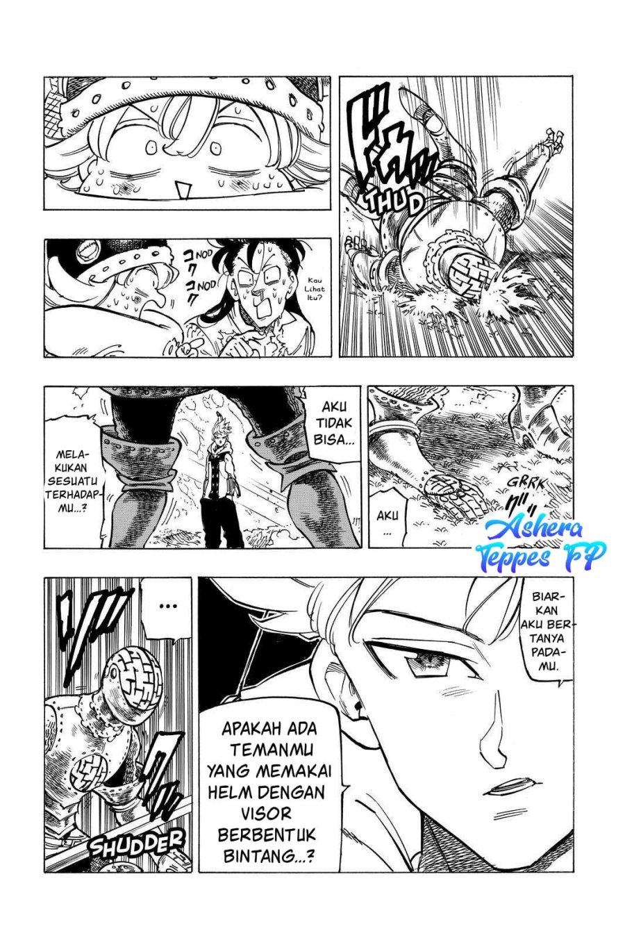 Halaman 15 dari Mokushiroku no Yonkishi Chapter 49