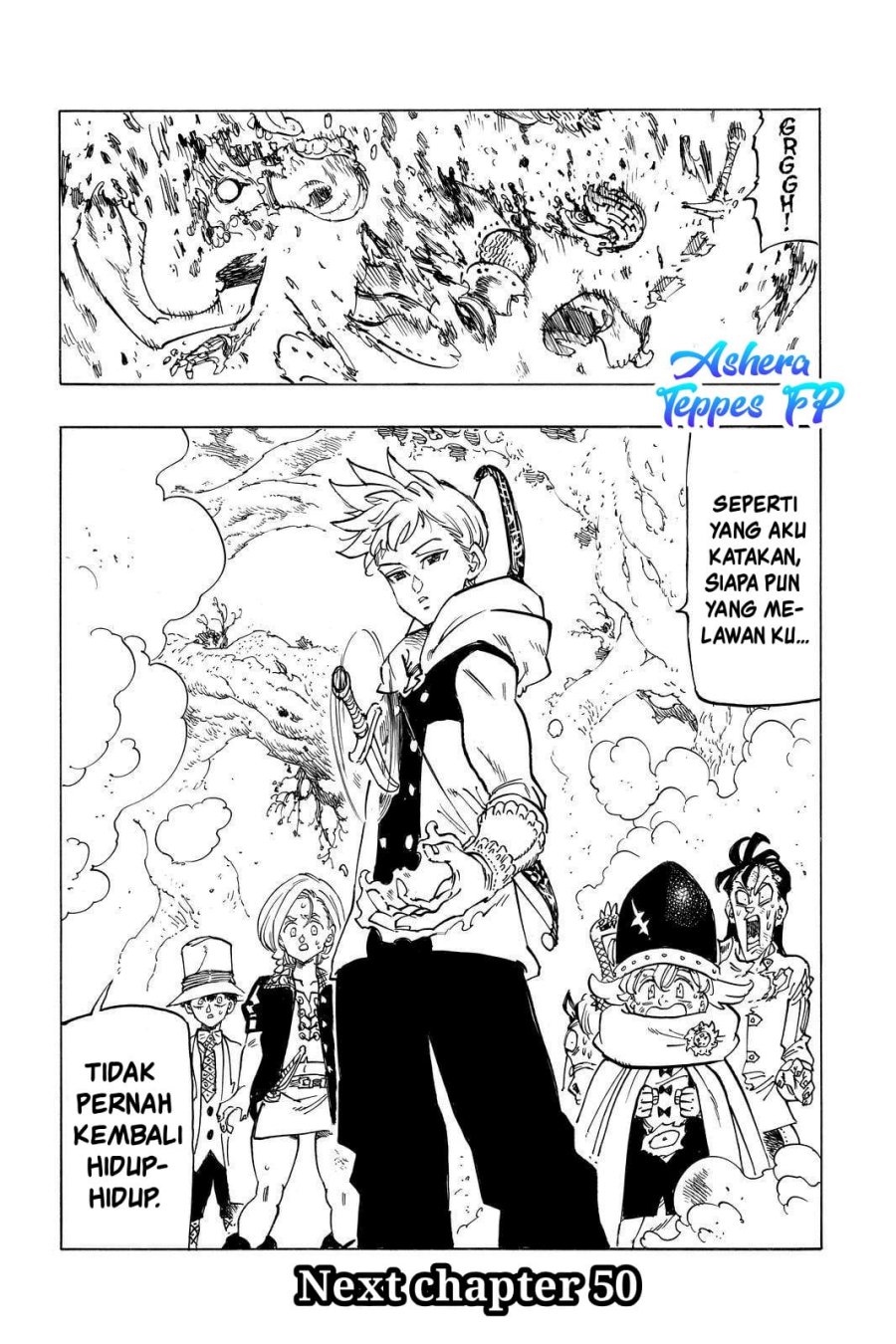 Halaman 23 dari Mokushiroku no Yonkishi Chapter 49