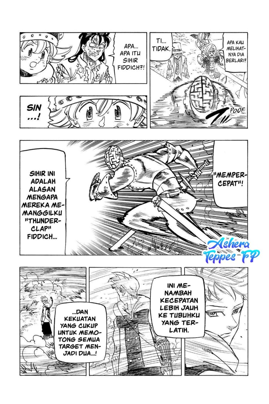 Halaman 9 dari Mokushiroku no Yonkishi Chapter 49