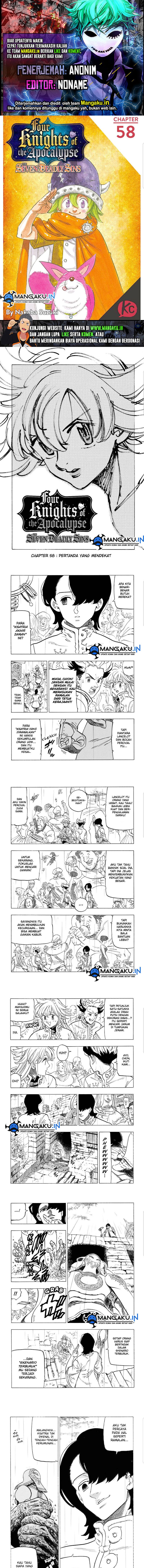 Halaman 1 dari Mokushiroku no Yonkishi Chapter 58