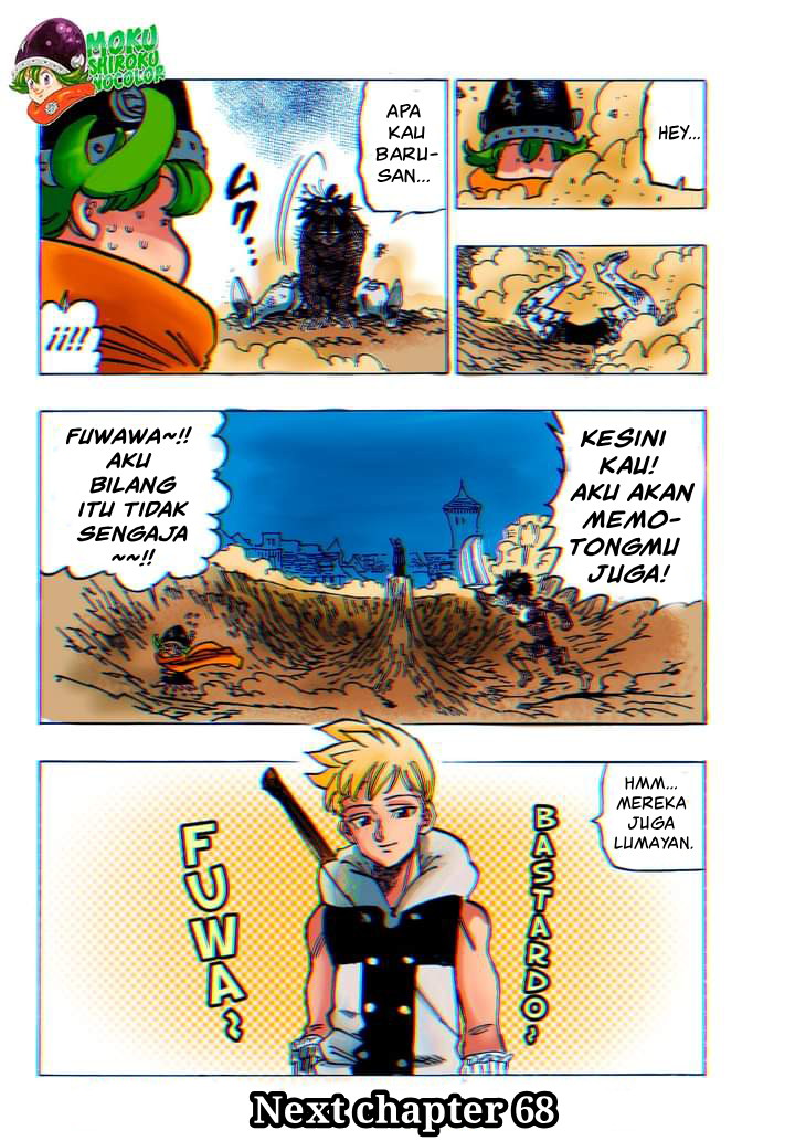 Halaman 21 dari Mokushiroku no Yonkishi Chapter 67