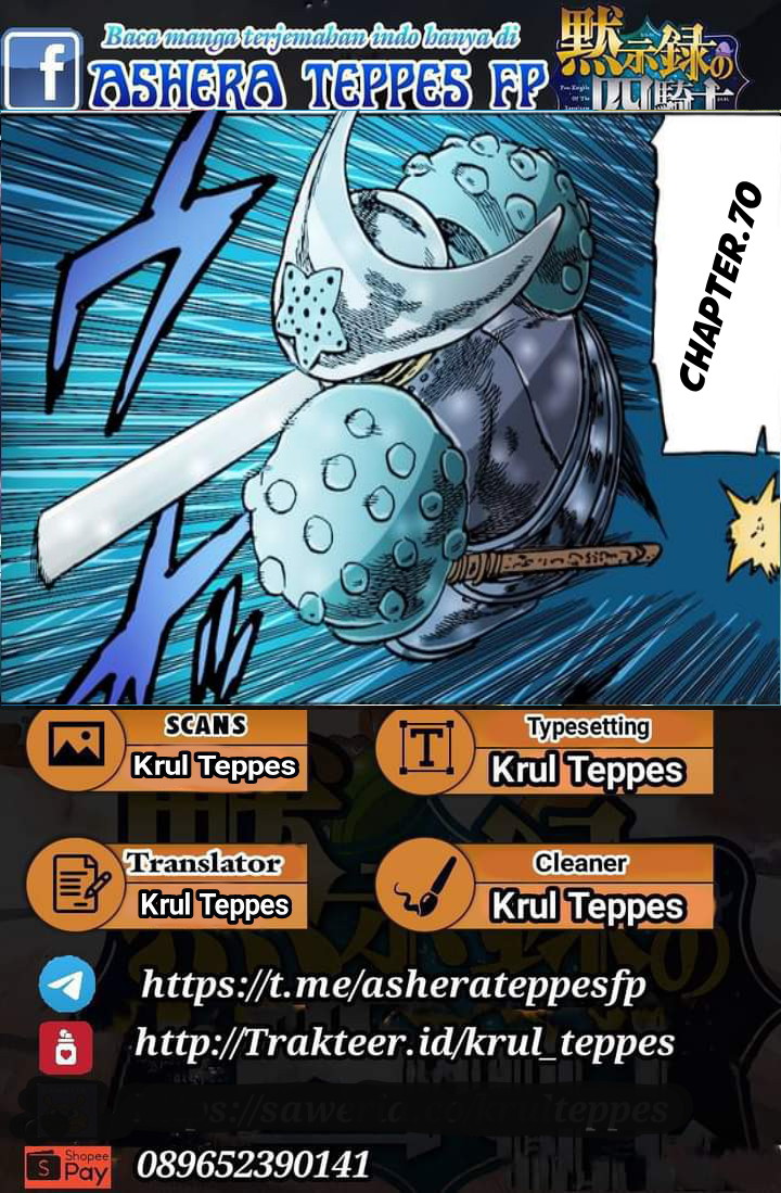 Halaman 1 dari Mokushiroku no Yonkishi Chapter 70