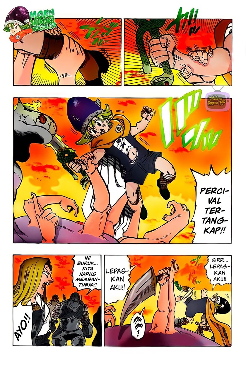 Halaman 10 dari Mokushiroku no Yonkishi Chapter 73