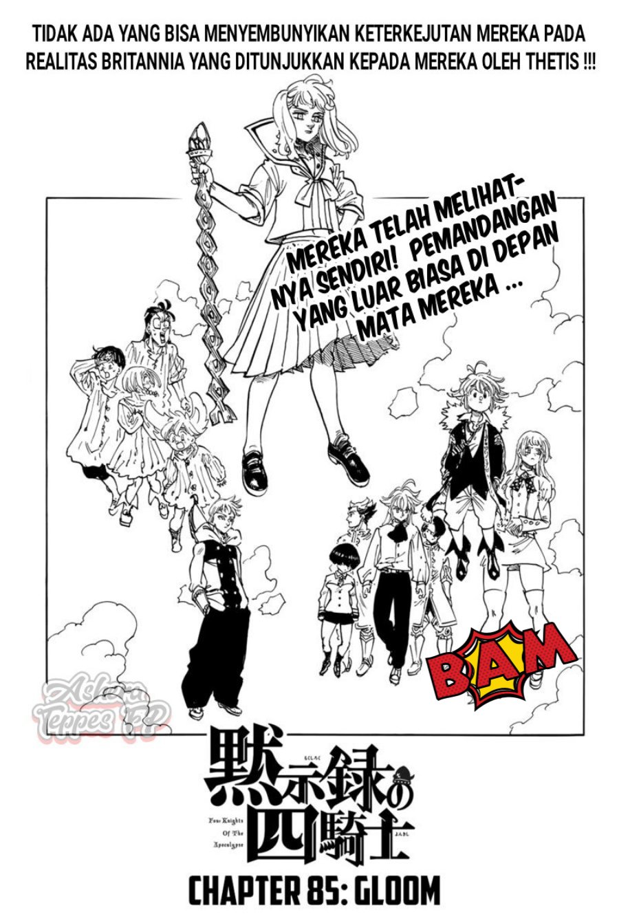 Halaman 1 dari Mokushiroku no Yonkishi Chapter 85