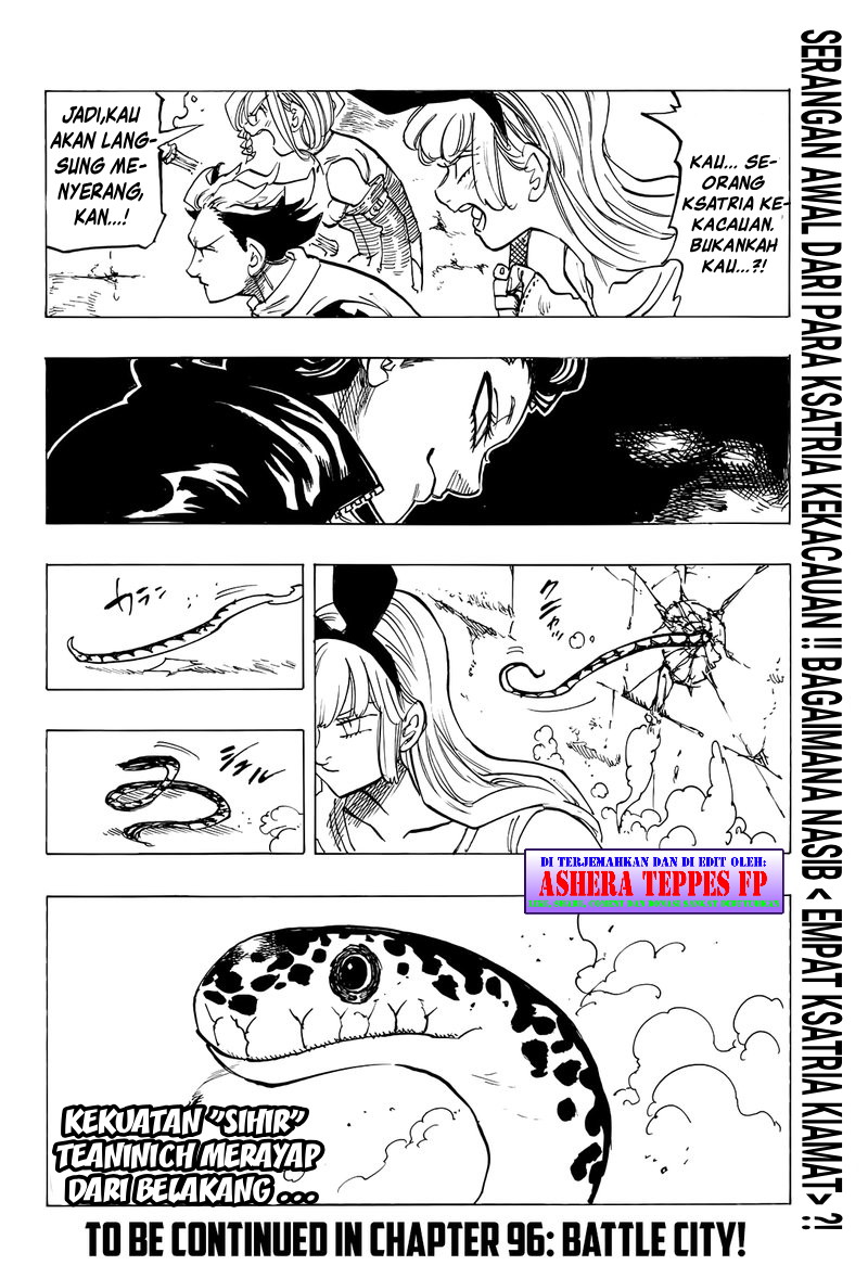 Halaman 22 dari Mokushiroku no Yonkishi Chapter 95