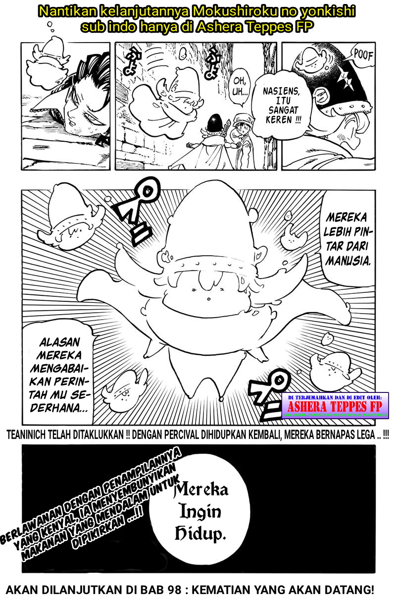 Halaman 22 dari Mokushiroku no Yonkishi Chapter 97