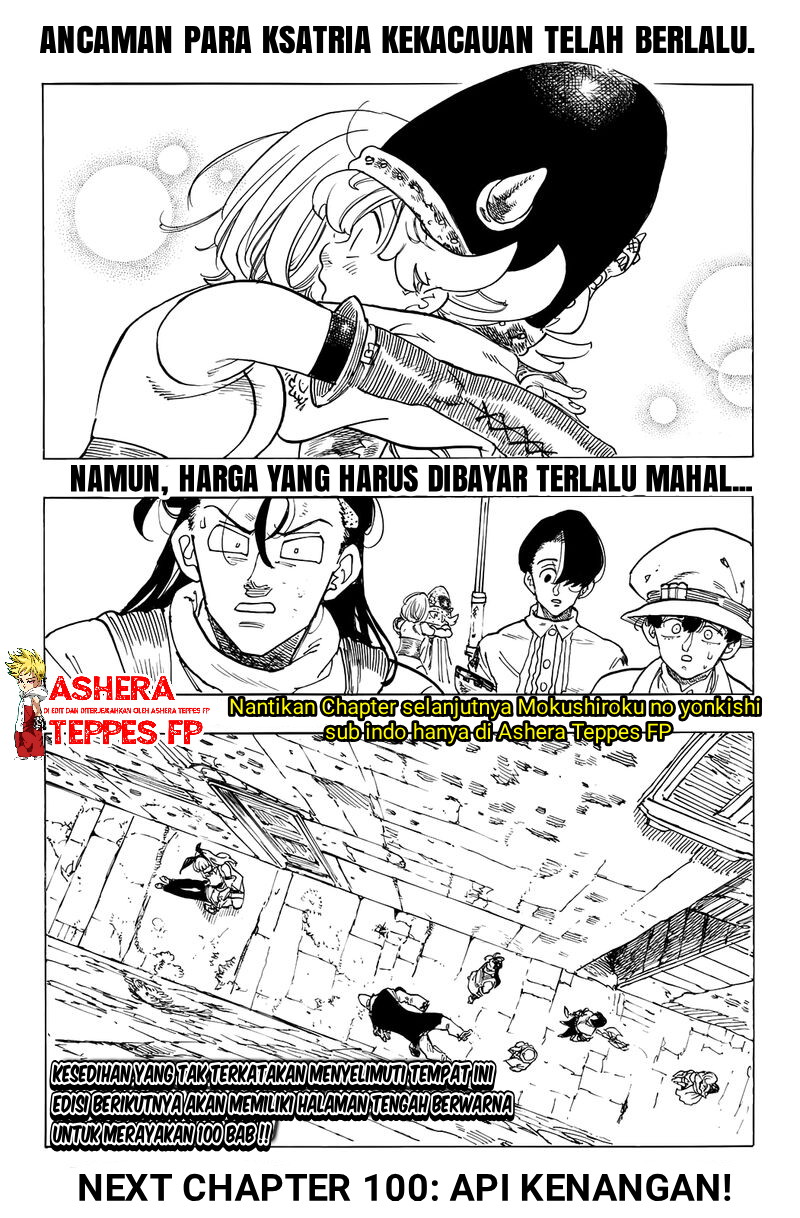 Halaman 22 dari Mokushiroku no Yonkishi Chapter 99