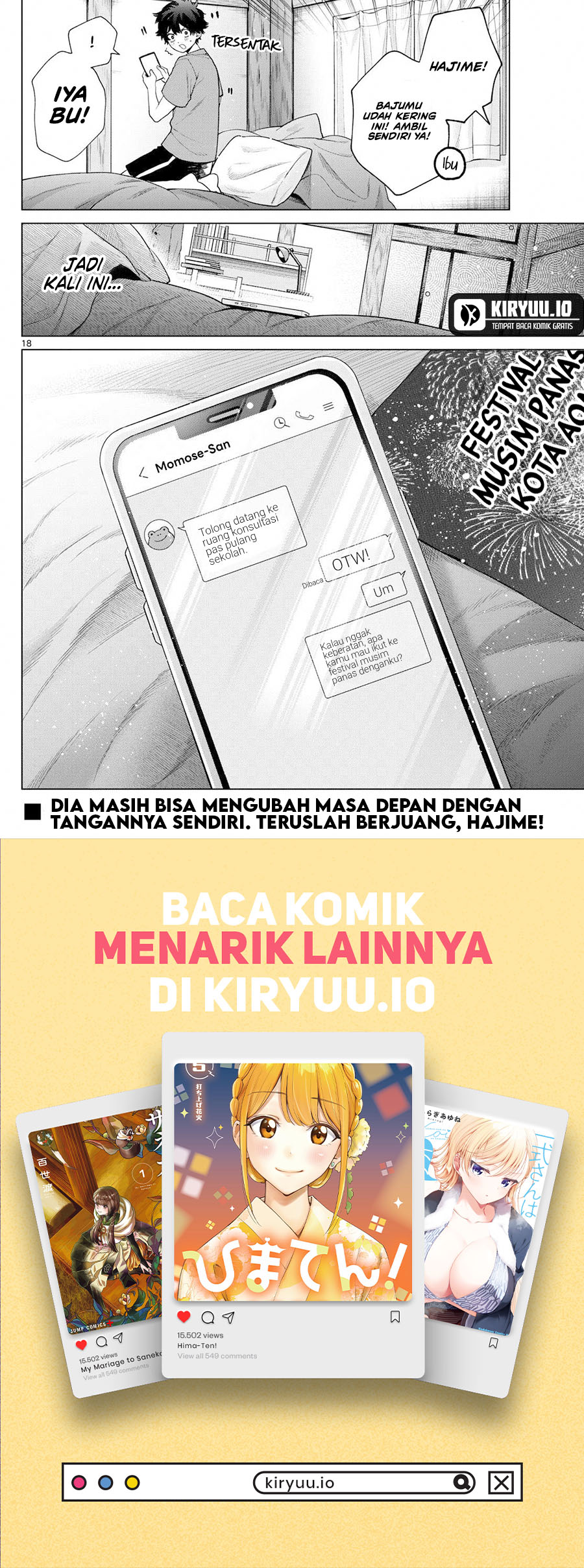Halaman 19 dari Momose Akira no Hatsukoi Hatan-chuu. Chapter 17