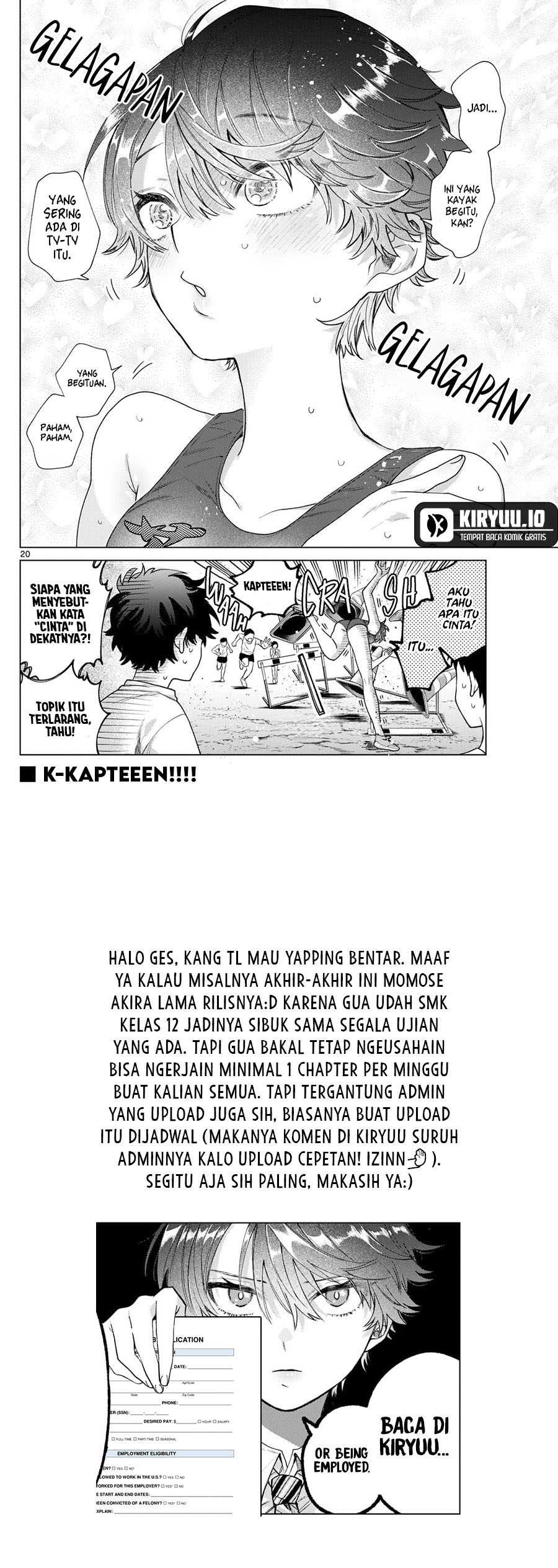 Halaman 21 dari Momose Akira no Hatsukoi Hatan-chuu. Chapter 25
