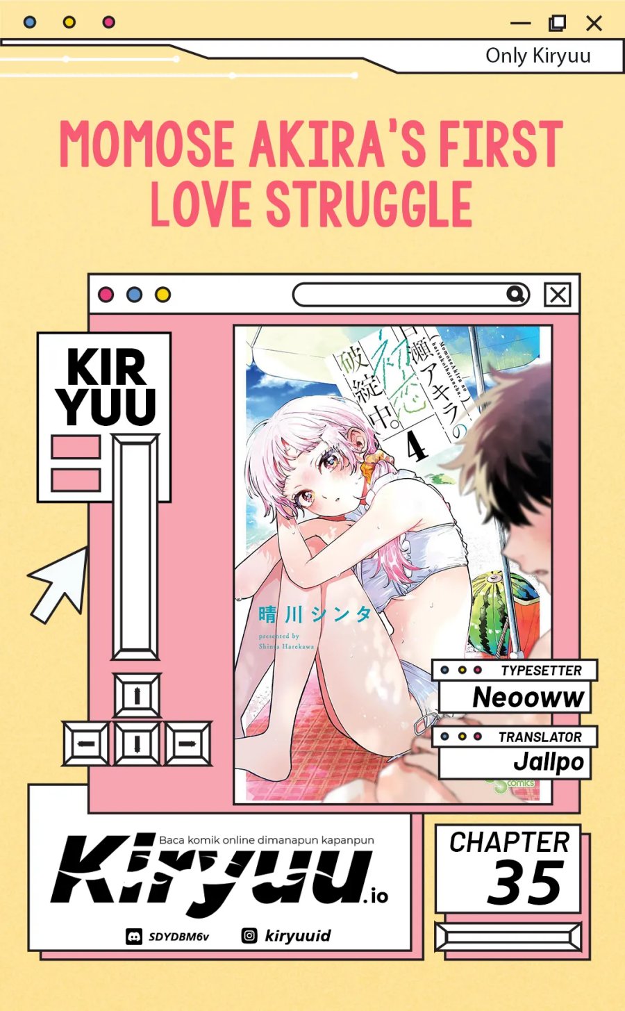 Halaman 1 dari Momose Akira no Hatsukoi Hatan-chuu. Chapter 35