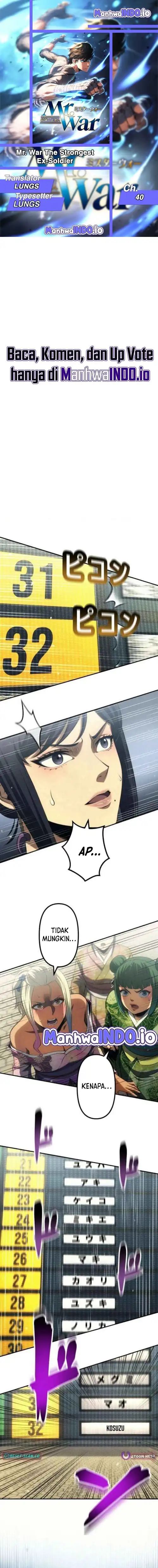 Halaman 1 dari Mr.War -Saikyou no Moto Gunjin- Chapter 40