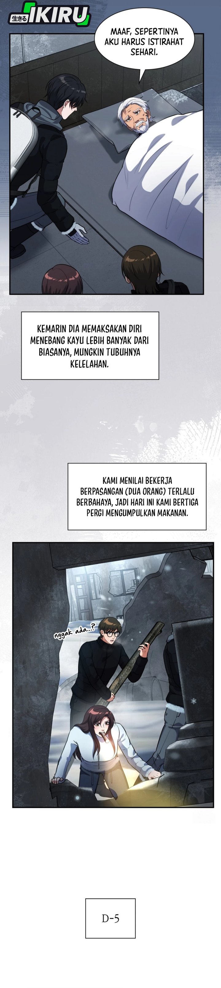 Halaman 17 dari Office Worker in the Ice Age Apocalypse Chapter 36