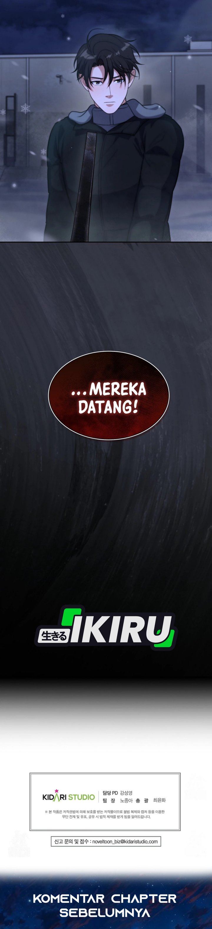 Halaman 43 dari Office Worker in the Ice Age Apocalypse Chapter 36