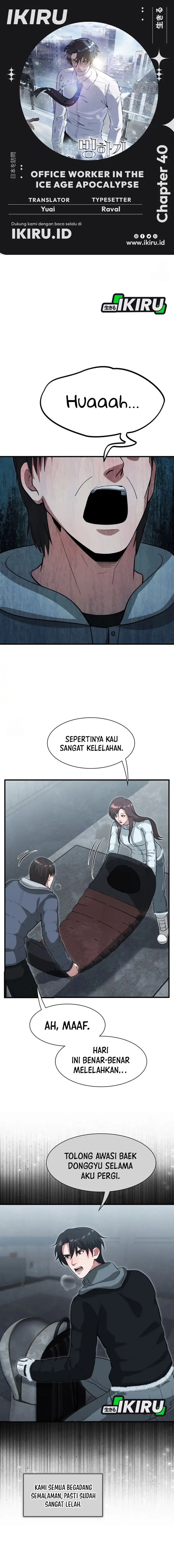 Halaman 1 dari Office Worker in the Ice Age Apocalypse Chapter 40