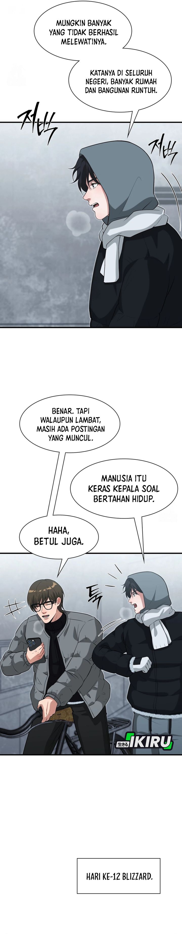 Halaman 21 dari Office Worker in the Ice Age Apocalypse Chapter 45