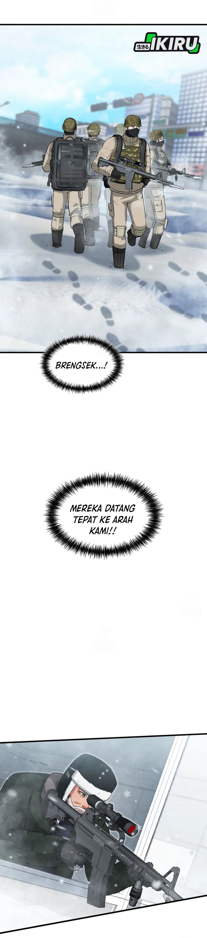Halaman 25 dari Office Worker in the Ice Age Apocalypse Chapter 45