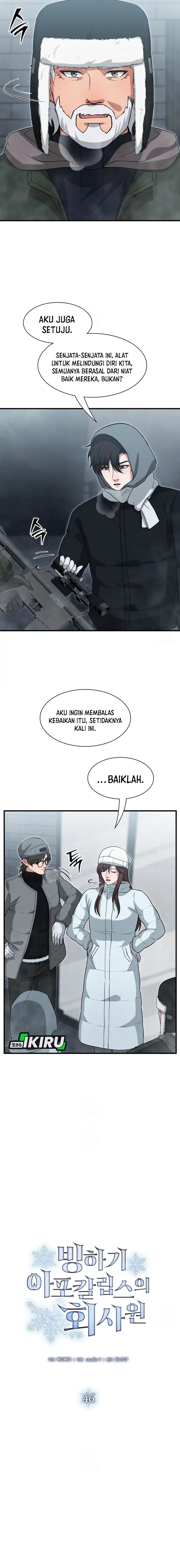 Halaman 8 dari Office Worker in the Ice Age Apocalypse Chapter 46