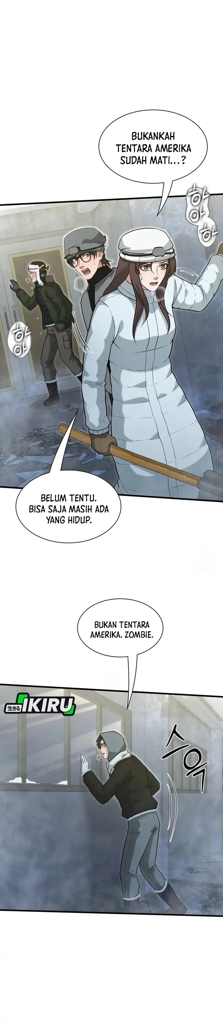 Halaman 17 dari Office Worker in the Ice Age Apocalypse Chapter 48