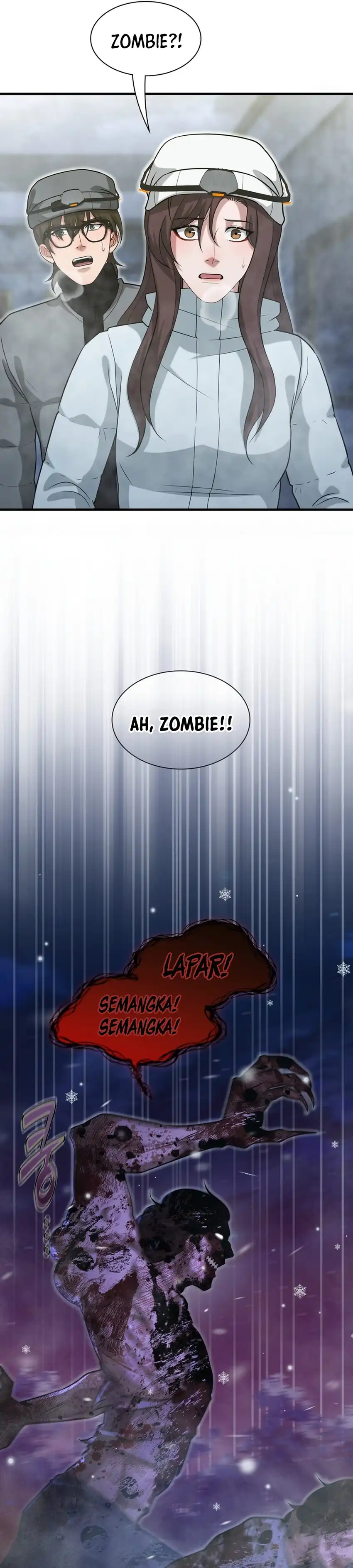 Halaman 18 dari Office Worker in the Ice Age Apocalypse Chapter 48