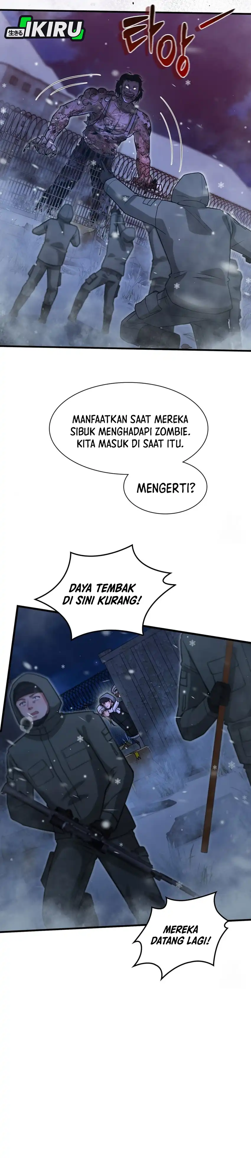 Halaman 20 dari Office Worker in the Ice Age Apocalypse Chapter 48